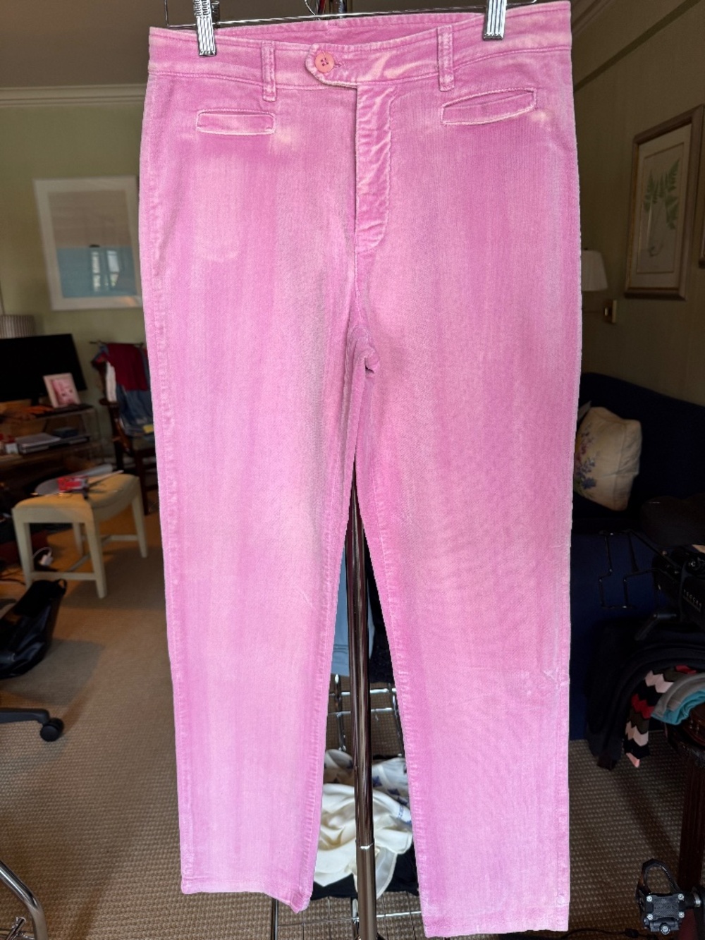 Vintage Y2K Effetto Pink Velvet Pants – Made in Italy
